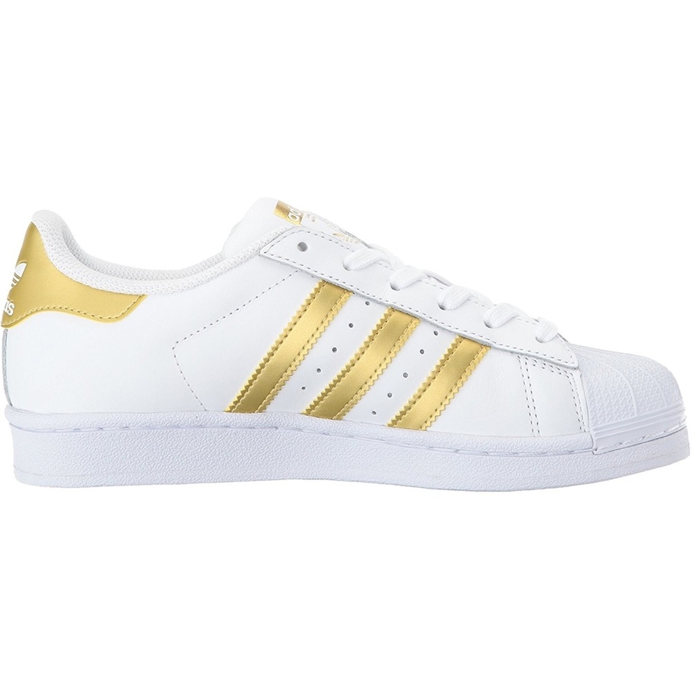 adidas Superstar Sneakers (BIG KID; White/Gold)